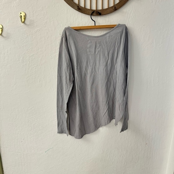 Frank & Eileen Gray Large Assymetrical Hem Line Lightweight Long Sleeve Cotton - Picture 7 of 8